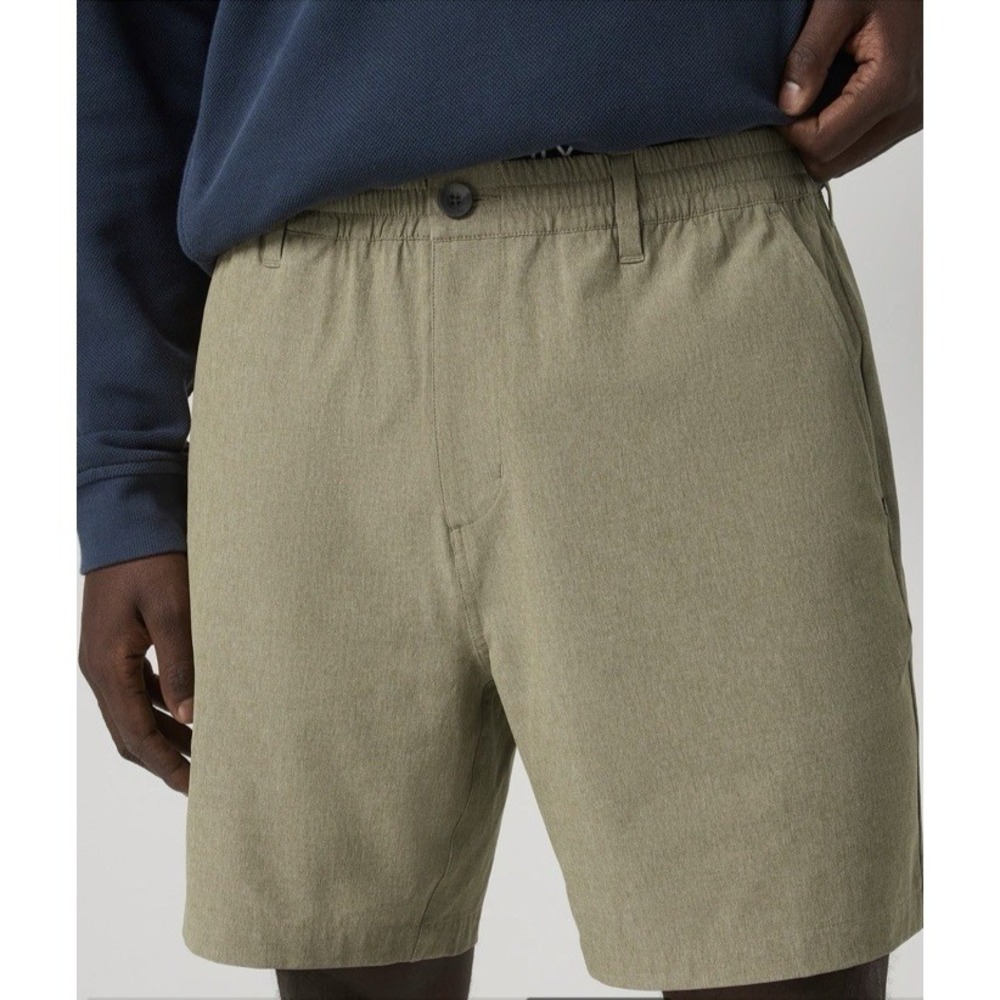 Vuori Size XL Aim Elastic Waist Short Artichoke Linen Texture Athleisure V3085